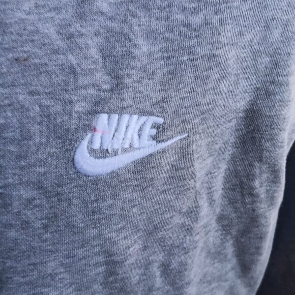 Men's Sweatshirt Large Nike Logo Crewneck Y2K  Fleece Heather Gray - Picture 3 of 5